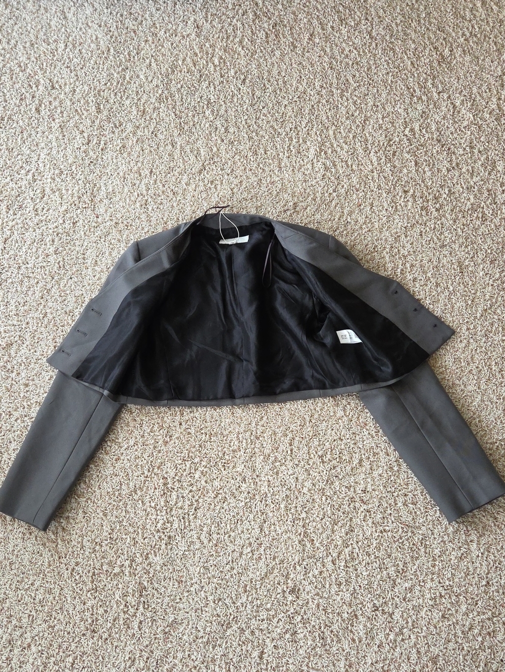 Zara Gray Cropped Blazer with Black Lining
